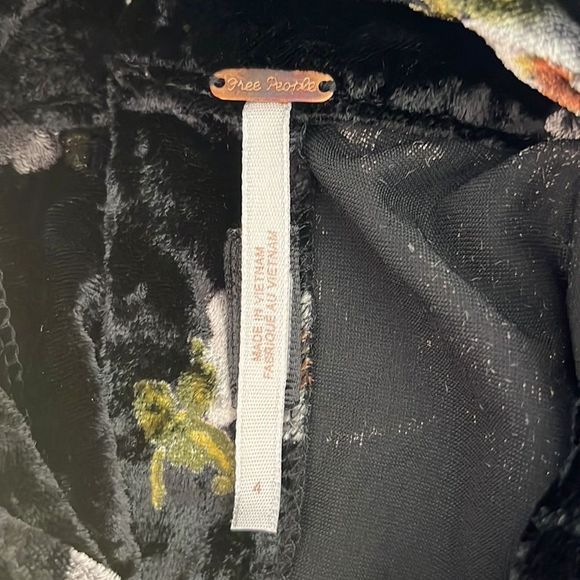 Free People Be My Baby Velvet Floral Print High Neck Mini Dress - Picture 11 of 12